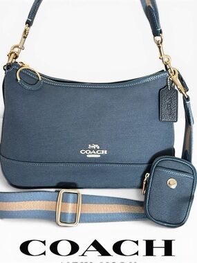 COACH Ellis Nylon Twill 2Way Shoulder/Crossbody Bag
